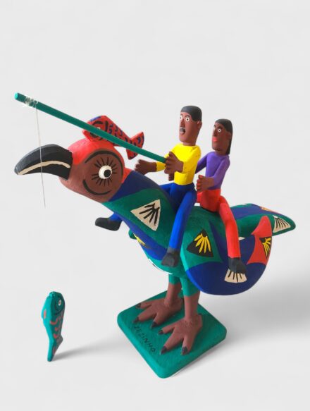 Escultura pássaro com pescadores [ZDA]