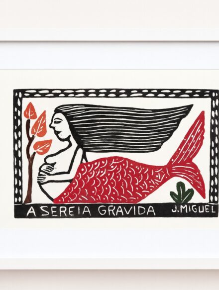 Quadro em xilogravura "A sereia grávida" [JM]