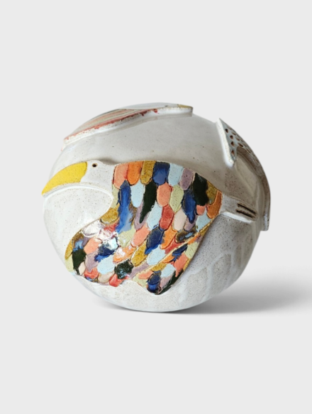 Escultura Bola Pássaro G {MF}